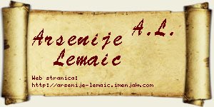 Arsenije Lemaić vizit kartica